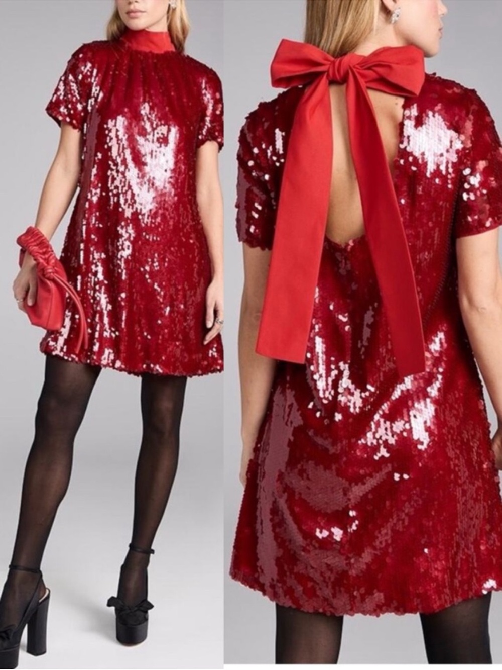 STAUD Mini Ilana Dress in Poinsettia - NEW NWT